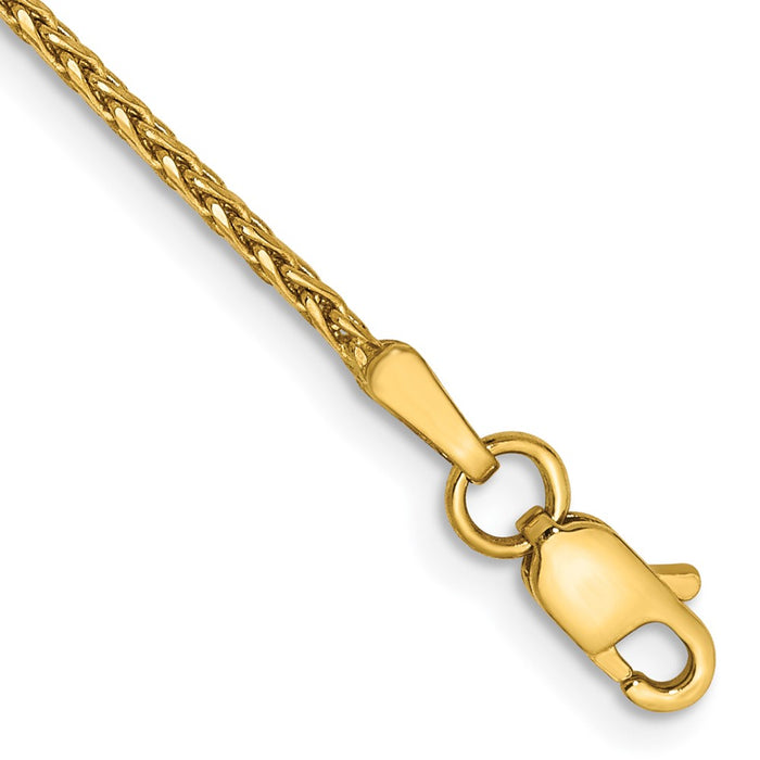 Buy Stylish 14K Gold 10-Inch Diamond-Cut Wheat Anklet - 1.5mm Design-1