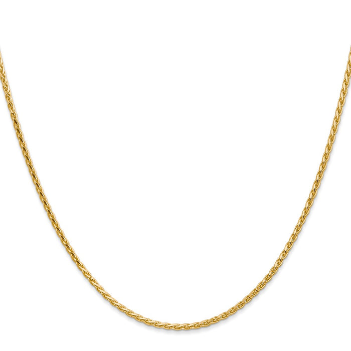 Buy Stylish 14K Gold 16-Inch 1.9mm Diamond-Cut Parisian Wheat Chain-2