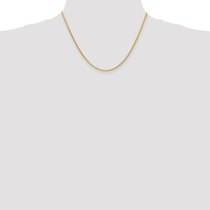 Buy Exclusive 14K Gold 18-Inch Diamond-Cut Wheat Chain, Stylish 1.9mm Design-4