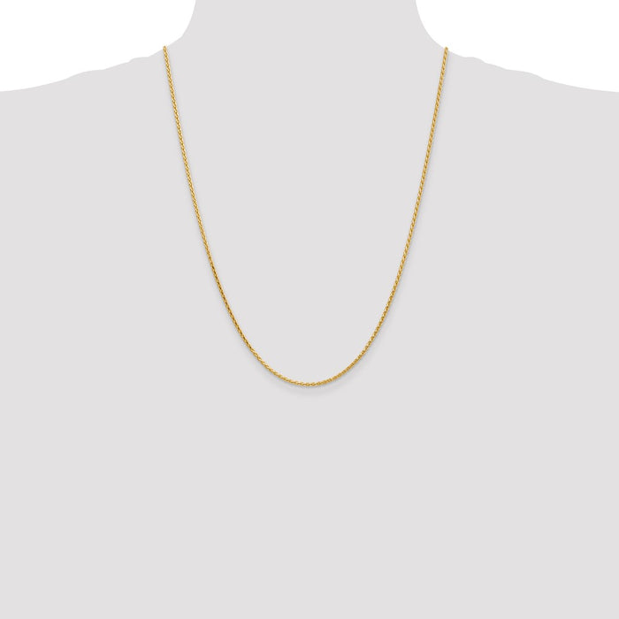 Buy 14K Gold 24-Inch 1.9mm Diamond-Cut Parisian Wheat Chain - Stylish Value!-4