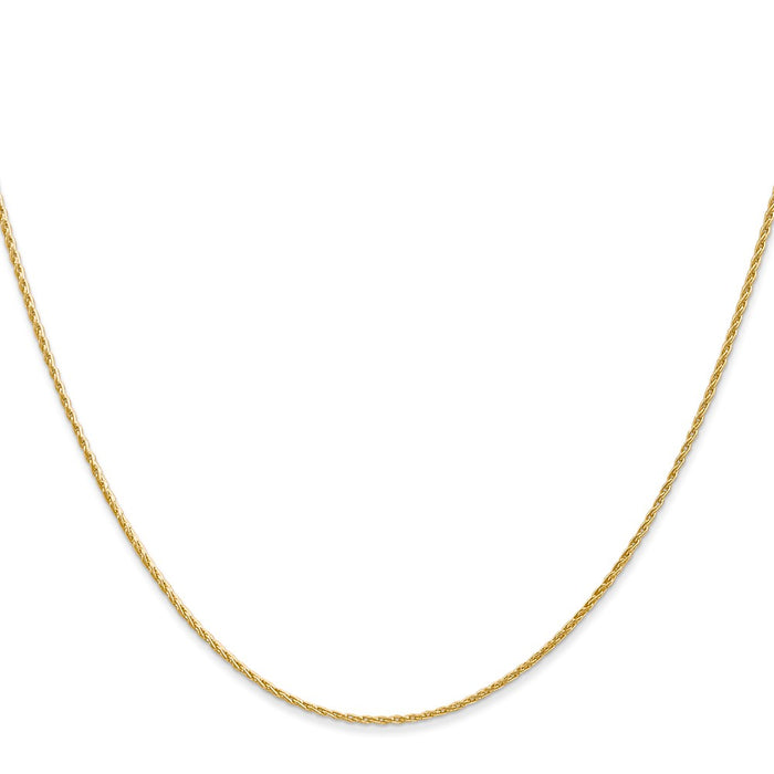 Buy 14K Gold 20-Inch 1mm Round Parisian Wheat Chain - Stylish & Durable!-2