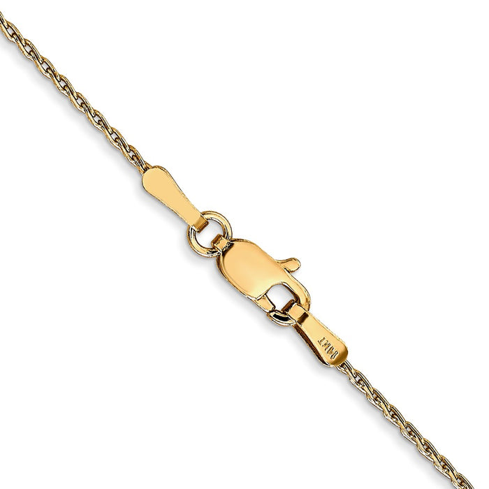Buy 14K Gold 20-Inch 1mm Round Parisian Wheat Chain - Stylish & Durable!-3