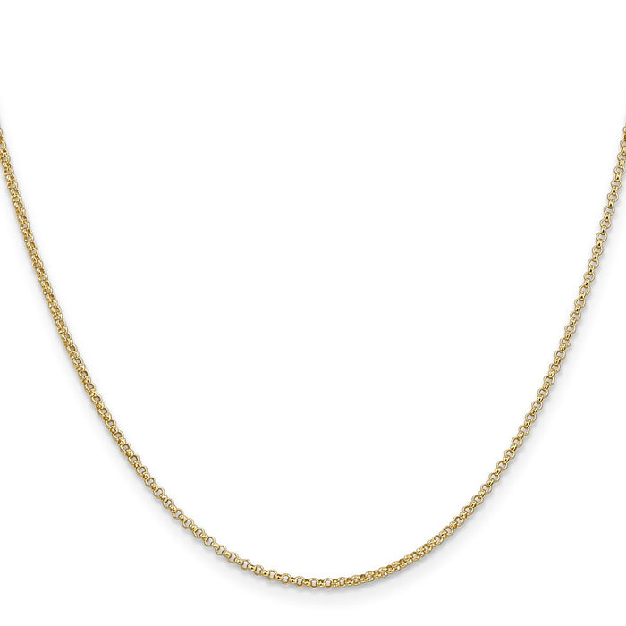 Buy Stylish 14K Gold 18-Inch Rolo Chain, 1.55mm, Perfect for Pendants-2