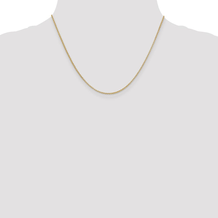 Buy Stylish 14K Gold 18-Inch Rolo Chain, 1.55mm, Perfect for Pendants-4