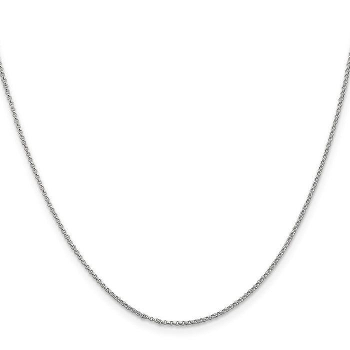 Exclusive 14K White Gold 20-Inch Rolo Chain, 1.15mm - Stylish & Affordable-2