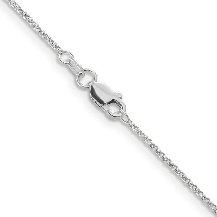 Exclusive 14K White Gold 20-Inch Rolo Chain, 1.15mm - Stylish & Affordable-3