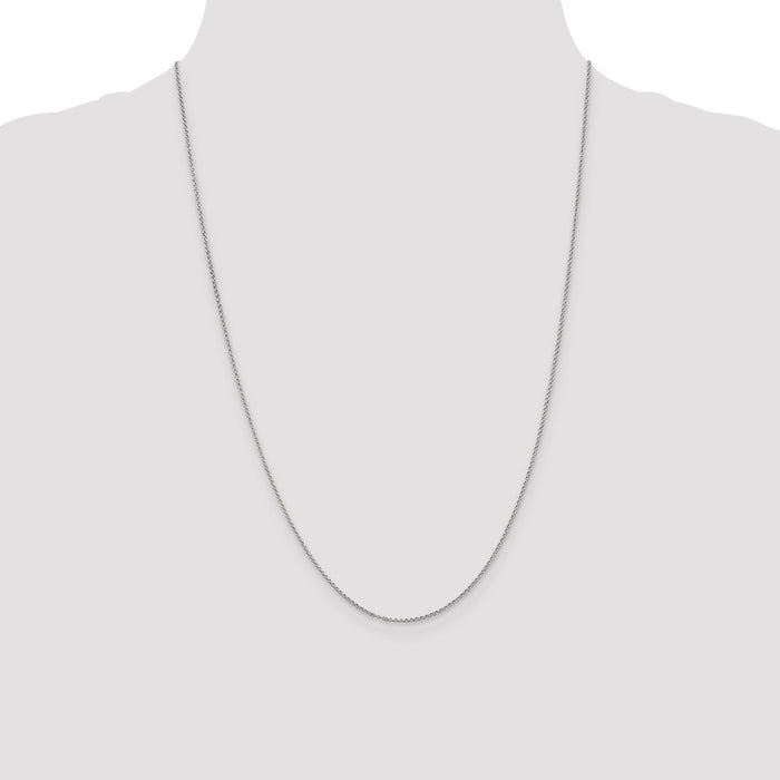 Buy Stylish 14K White Gold 24-Inch Rolo Chain - 1.15mm, Perfect for Pendants!-4
