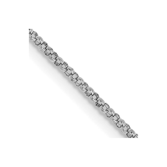 High-Quality 14K White Gold 16-Inch Rolo Chain 1.15mm - Stylish & Affordable!-1