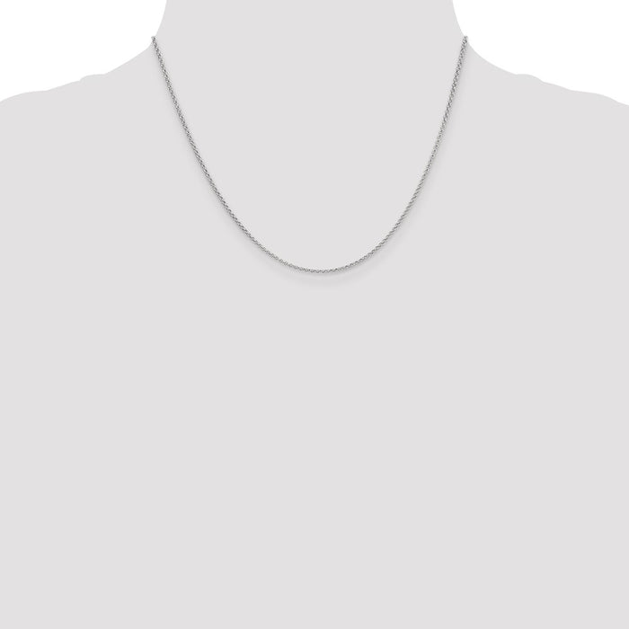 Buy 14K White Gold 18-Inch Rolo Chain 1.55mm - Stylish and Affordable!-4