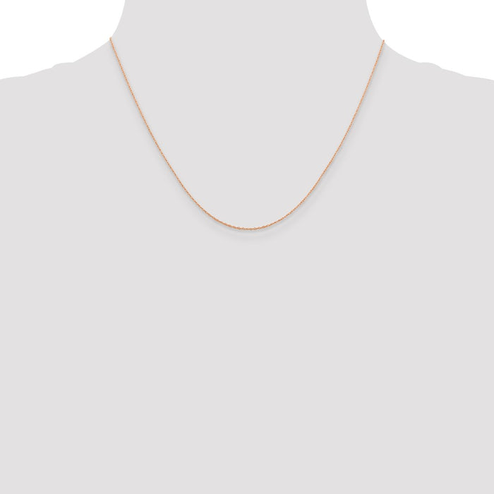 Shop Stylish 14K Rose Gold 18-Inch 0.5mm Baby Rope Chain - Affordable Luxury-4