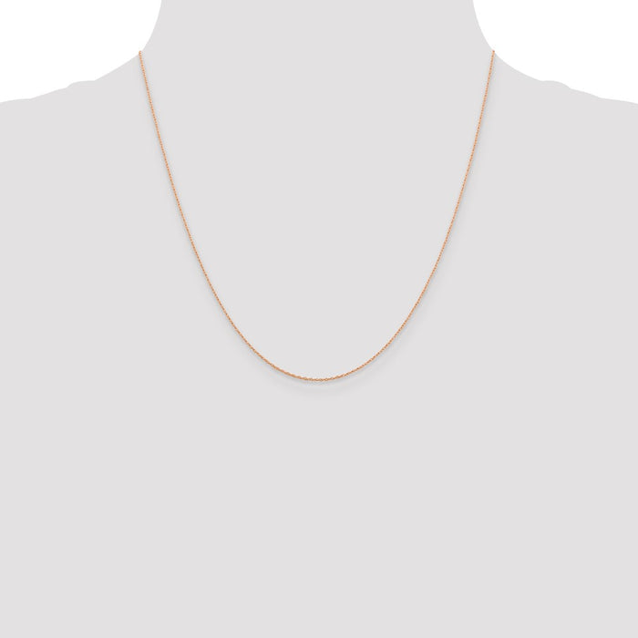 Buy Stylish 14K Rose Gold 20-Inch 0.5mm Baby Rope Chain - Luxury Design!-4