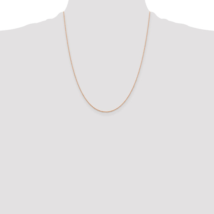 Buy 14K Rose Gold 22-Inch Baby Rope Chain - Stylish & Affordable 0.5mm-4