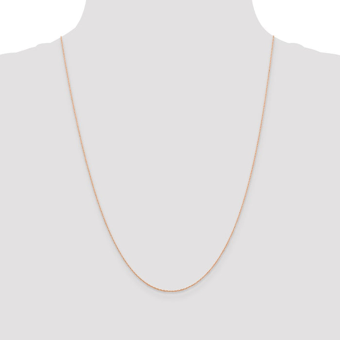 Shop Exclusive 24-Inch 14K Rose Gold Baby Rope Chain, 0.5mm, Affordable Price-4