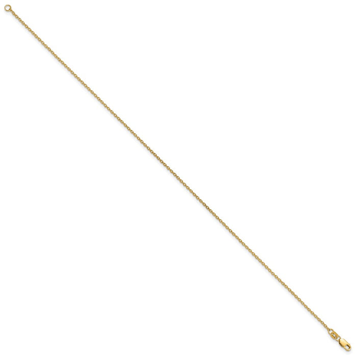 Buy Stylish 14K Gold 10-Inch 1.4mm Forzantine Cable Anklet - Luxury Value!-2