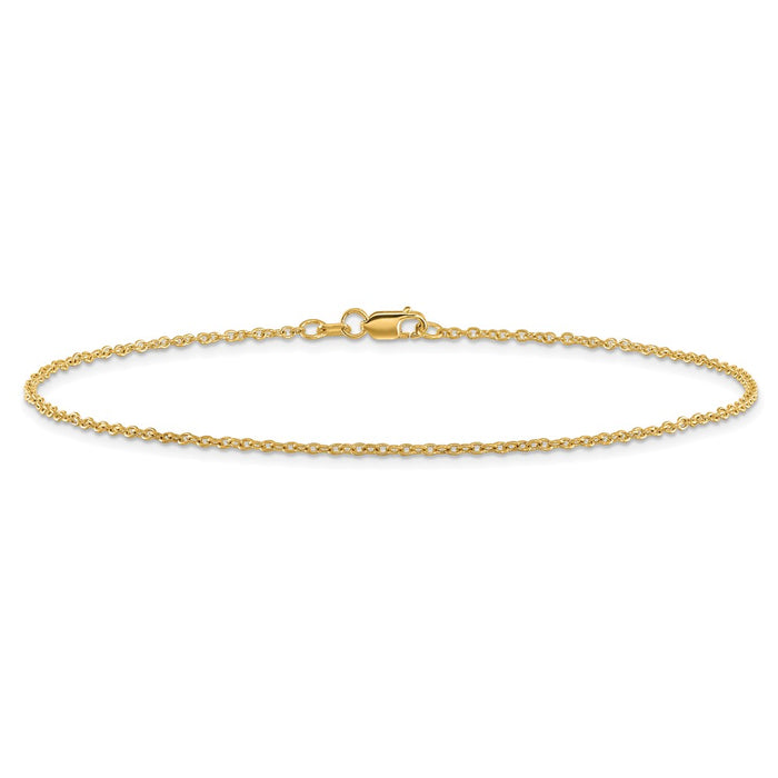 Buy Stylish 14K Gold 10-Inch 1.4mm Forzantine Cable Anklet - Luxury Value!-3