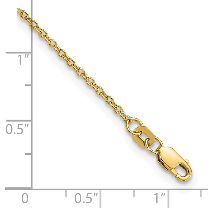 Buy Stylish 14K Gold 10-Inch 1.4mm Forzantine Cable Anklet - Luxury Value!-5