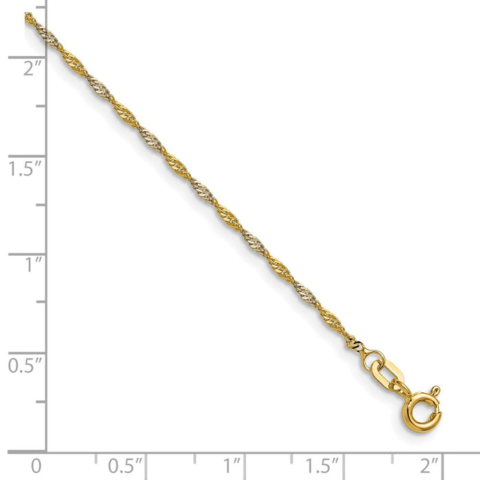 Shop Exclusive 1.4mm Rhodium-Plated 14K Yellow Gold Singapore Chain - Stylish Luxury-5