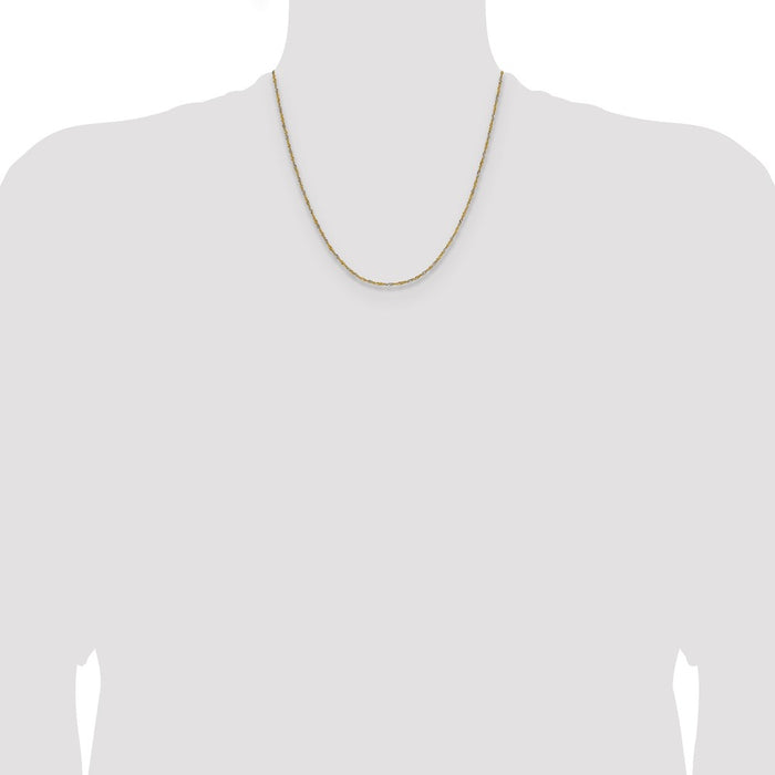 Shop Exclusive 1.4mm Rhodium-Plated 14K Yellow Gold Singapore Chain - Stylish Luxury-4