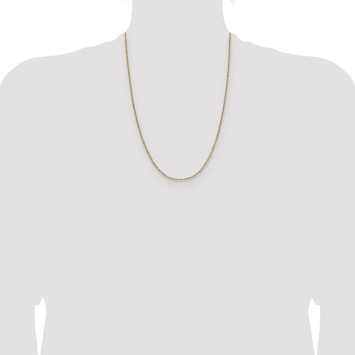 Shop Stylish 1.4mm Singapore Chain in 14K Gold with Rhodium Finish-4