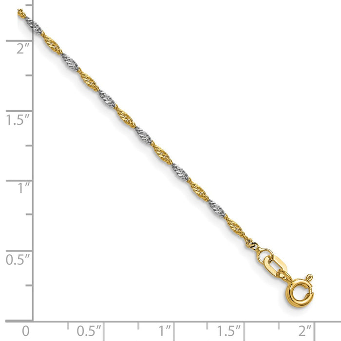 Shop a Stylish 1.4mm Singapore Chain in 14K Yellow Gold - Luxury Finish!-2