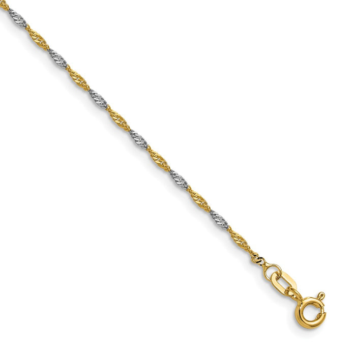 Shop a Stylish 1.4mm Singapore Chain in 14K Yellow Gold - Luxury Finish!-1