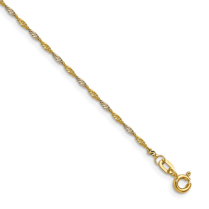 Shop Stylish 1.4mm Singapore Chain in 14K Gold with Rhodium Finish-1