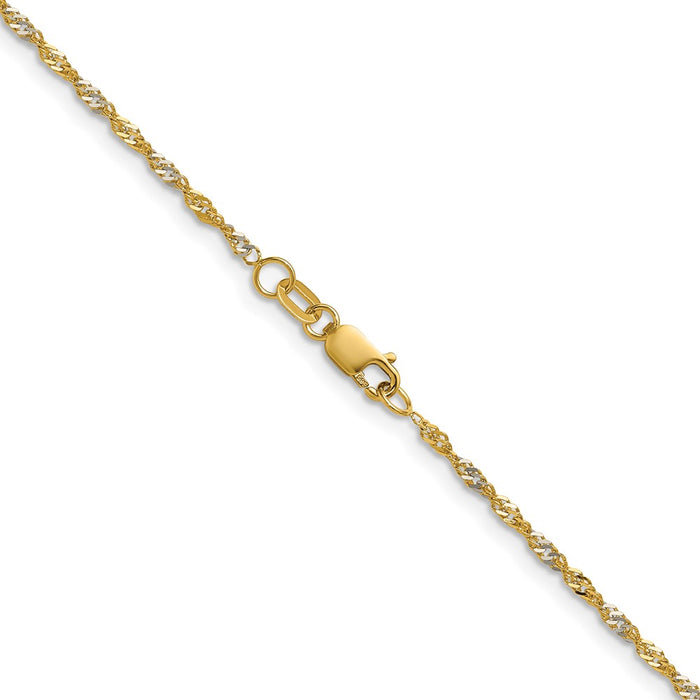 Shop 1.65mm Singapore Chain in 14K Yellow Gold - Stylish & Affordable Luxury-3