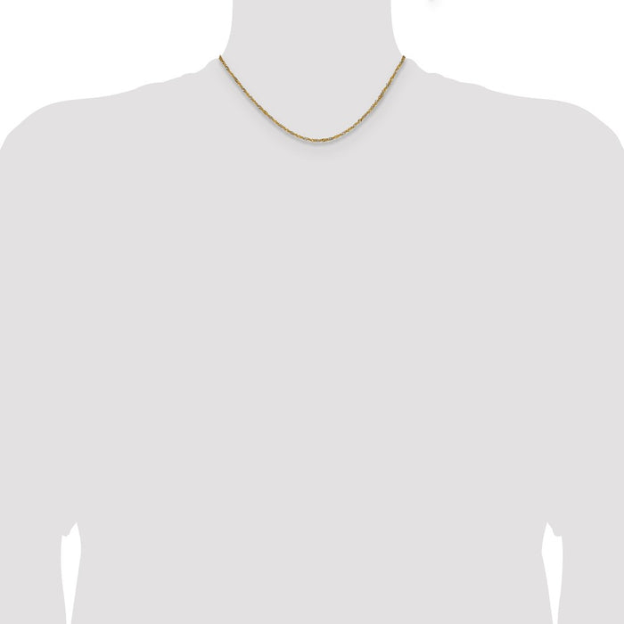 Shop 1.65mm Singapore Chain in 14K Yellow Gold - Stylish & Affordable Luxury-4