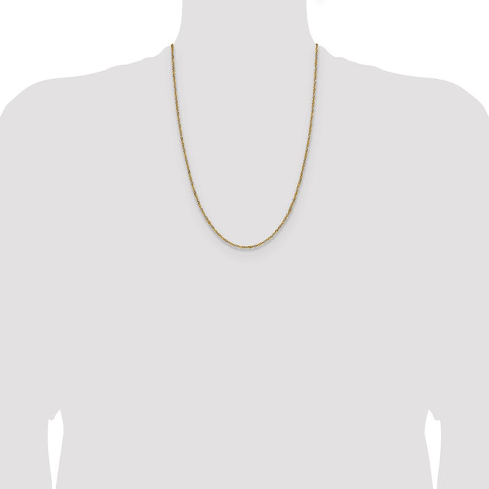 Exclusive 1.65mm Singapore Chain in 14K Yellow Gold - Stylish & Durable!-4