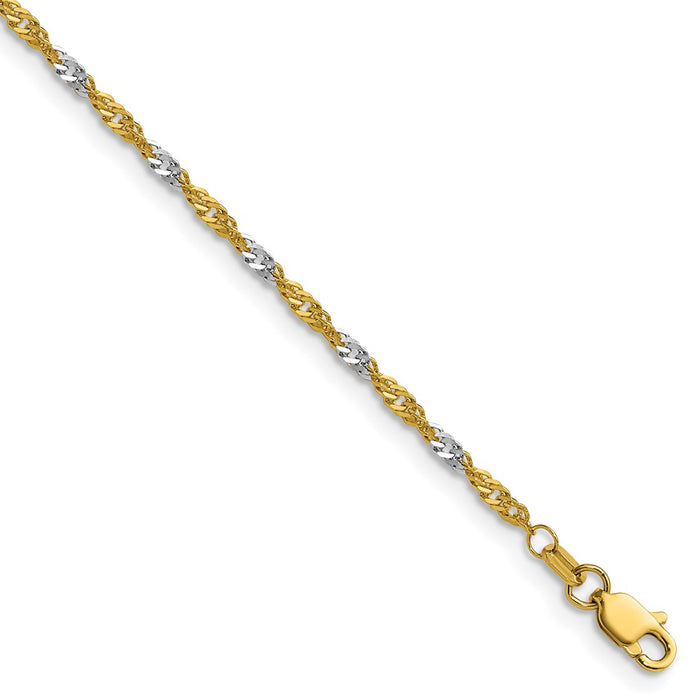 Buy Stylish 1.9mm Singapore Chain in 14K Yellow Gold - Affordable Luxury!-1