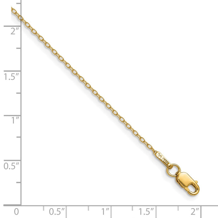 Shop Stylish 14K Gold 0.8mm Forzantine Cable Chain Anklet - Affordable Luxury!-2