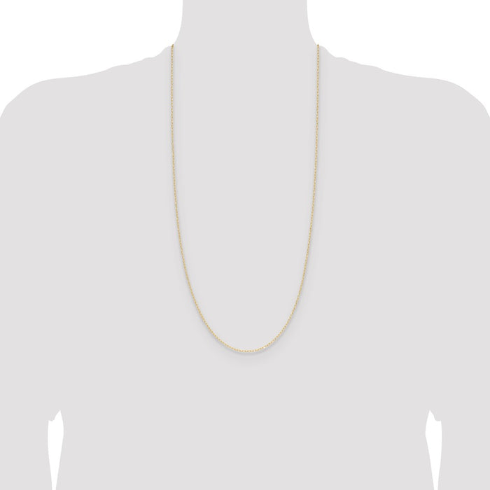 Buy 14K Gold 0.8mm Diamond Cut Forzantine Cable Chain - Stylish Value!-4