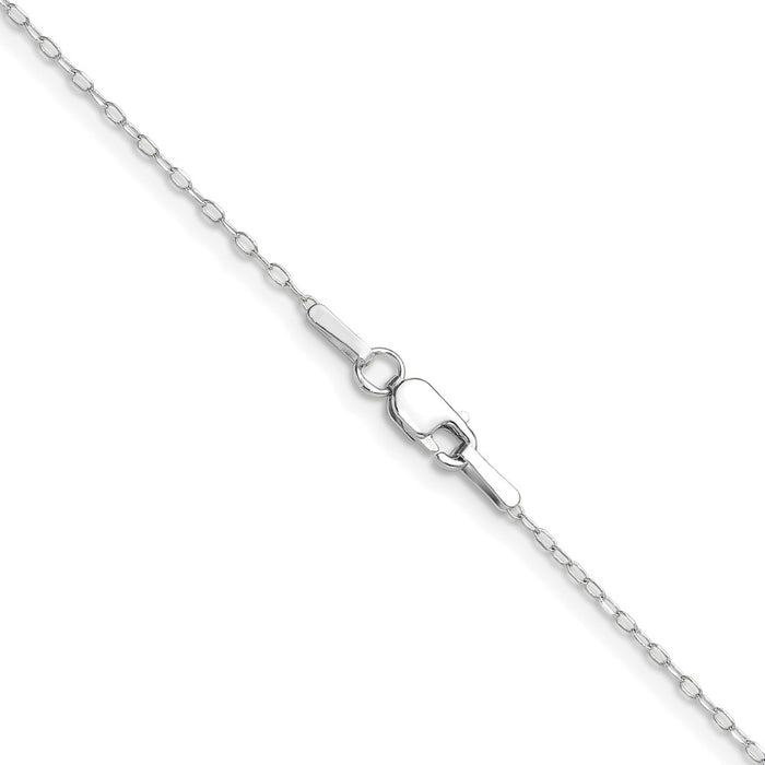 Shop Luxury 14K White Gold 0.8mm Diamond-Cut Forzantine Cable Chain-3