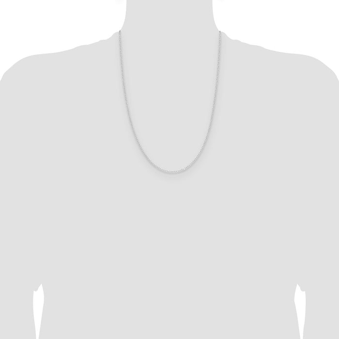 Shop Luxury 14K White Gold 0.8mm Diamond-Cut Forzantine Cable Chain-4