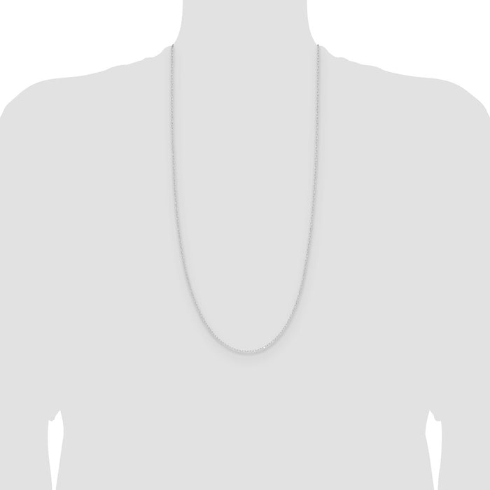 Shop 14K White Gold 0.8mm Diamond Cut Forzantine Cable Chain - Stylish Value-4