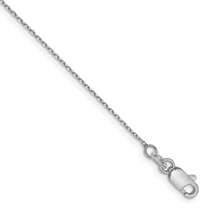 Order 14K White Gold 0.8mm Diamond Cut Forzantine Cable Chain | Luxury Value-1