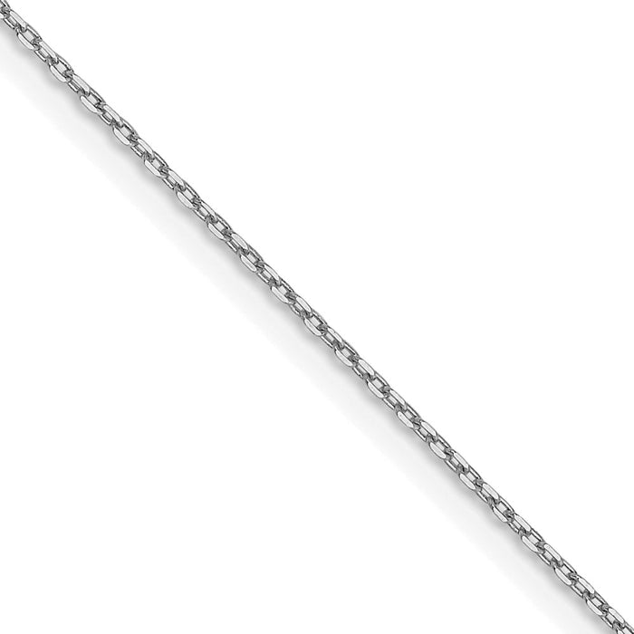 Shop Luxury 14K White Gold 0.8mm Diamond-Cut Forzantine Cable Chain-1
