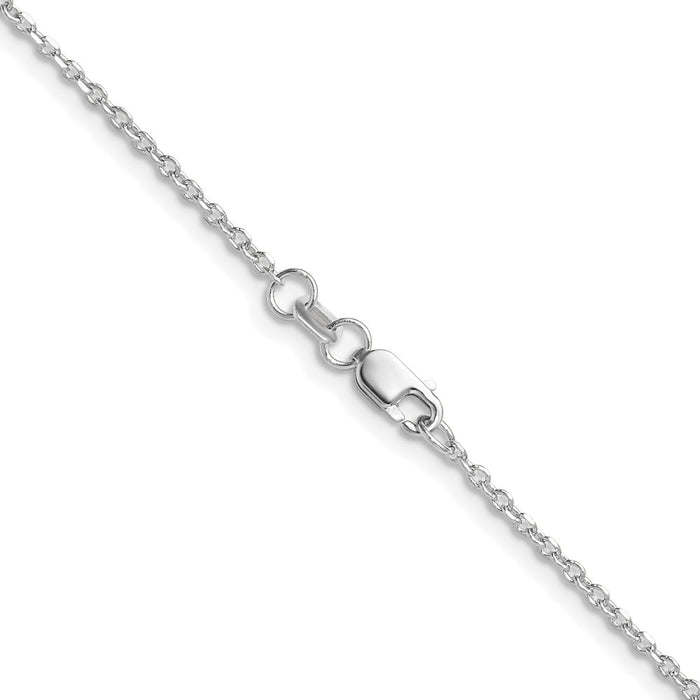 Buy Stylish 14K White Gold 1.4mm Diamond-Cut Forzantine Cable Chain-3