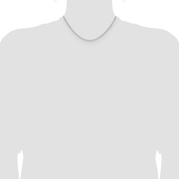 Buy 14K White Gold 1.4mm Diamond Cut Forzantine Cable Chain - Stylish Value!-4