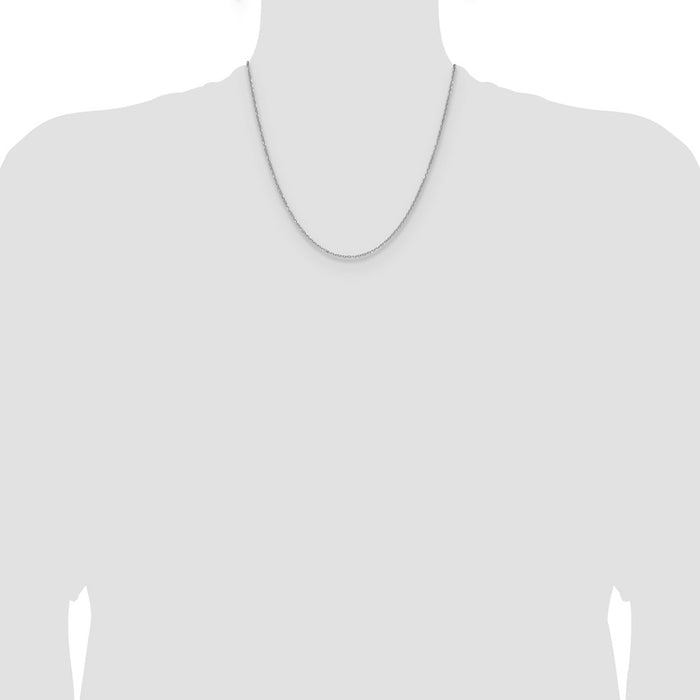 Buy Stylish 14K White Gold 1.4mm Diamond Cut Forzantine Cable Chain-4