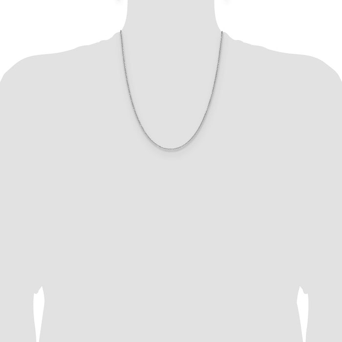 Exclusive 14K White Gold 1.4mm Diamond Cut Forzantine Cable Chain - Stylish Value-4