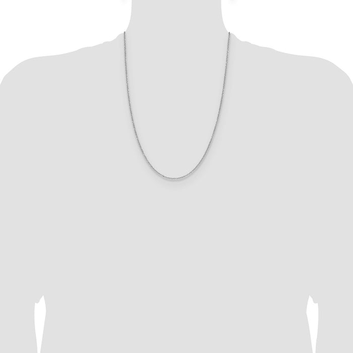 Buy 14K White Gold 1.4mm Diamond Cut Forzantine Cable Chain - Luxury Value!-4