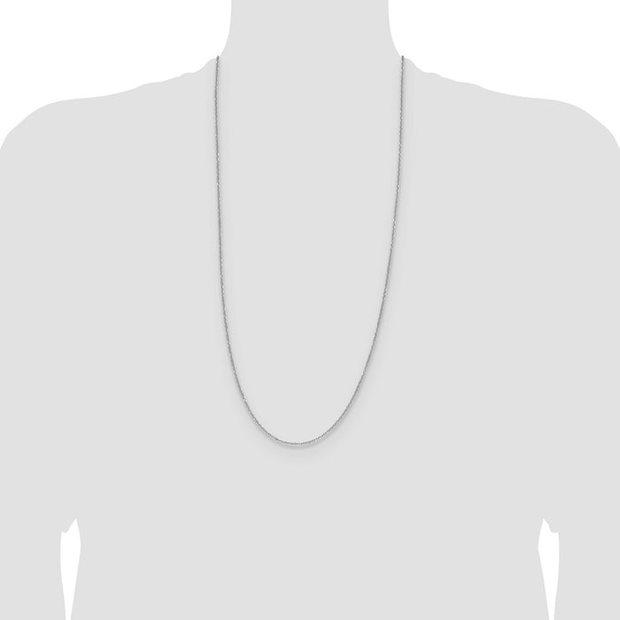 Buy Stylish 14K White Gold 1.4mm Diamond-Cut Forzantine Cable Chain-4