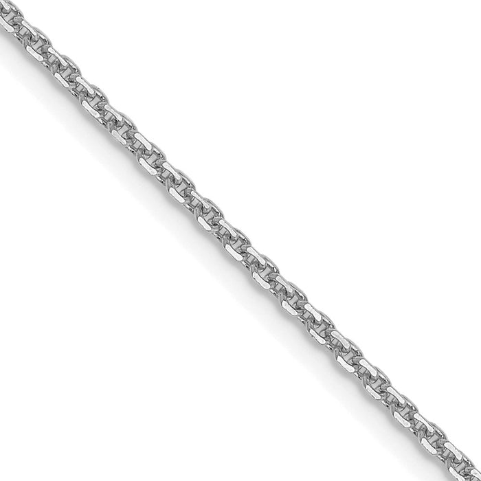 Buy Stylish 14K White Gold 1.4mm Diamond-Cut Forzantine Cable Chain-1