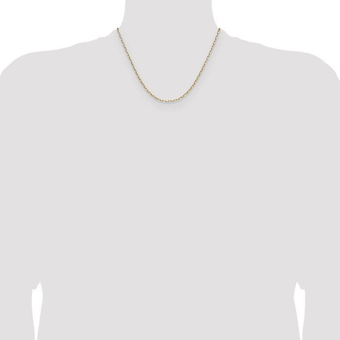 Shop Exclusive 14K Solid Gold 2.1mm Beveled Paperclip Chain - Stylish Luxury!-4