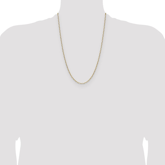 High-Quality 14K Gold 2.1mm Beveled Paperclip Chain - Stylish & Affordable!-4