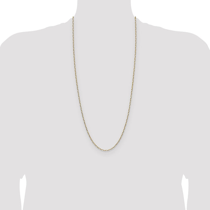 Buy Stylish 14K Solid Gold 2.1mm Beveled Paperclip Chain at Affordable Price-4