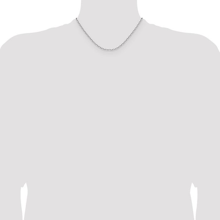 Buy Stylish 14K White Gold Solid Beveled 2.1mm Paperclip Chain - Luxury Value-4