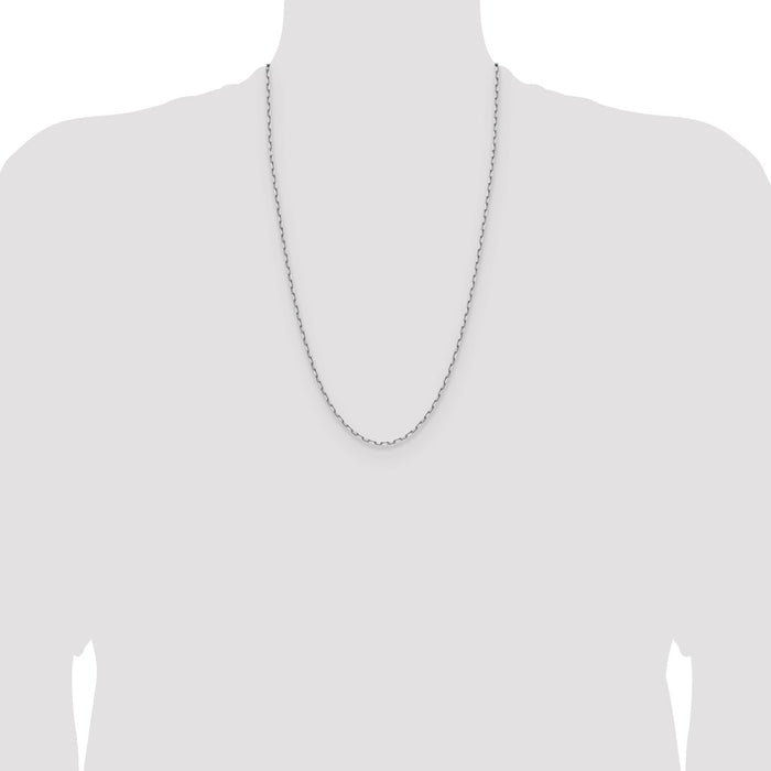 Shop Exclusive 2.1mm 14K White Gold Beveled Paperclip Link Chain - Stylish Value-4