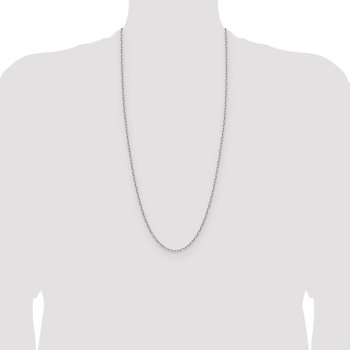 Buy Stylish 2.1mm 14K White Gold Beveled Paperclip Link Chain - Luxury Value-4